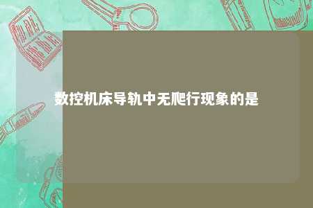 数控机床导轨中无爬行现象的是 